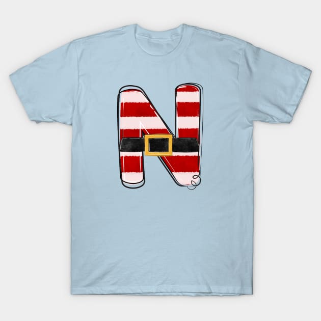 Letter N (Christmas Alphabet) T-Shirt by Pop Cult Store